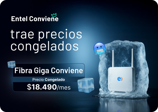 Trae precios congelados para tu hogar Fibra Giga Conviene