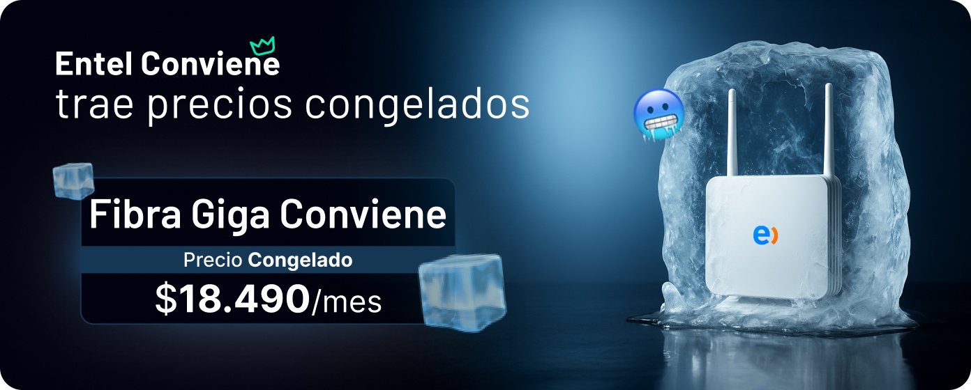 Trae precios congelados para tu hogar Fibra Giga Conviene