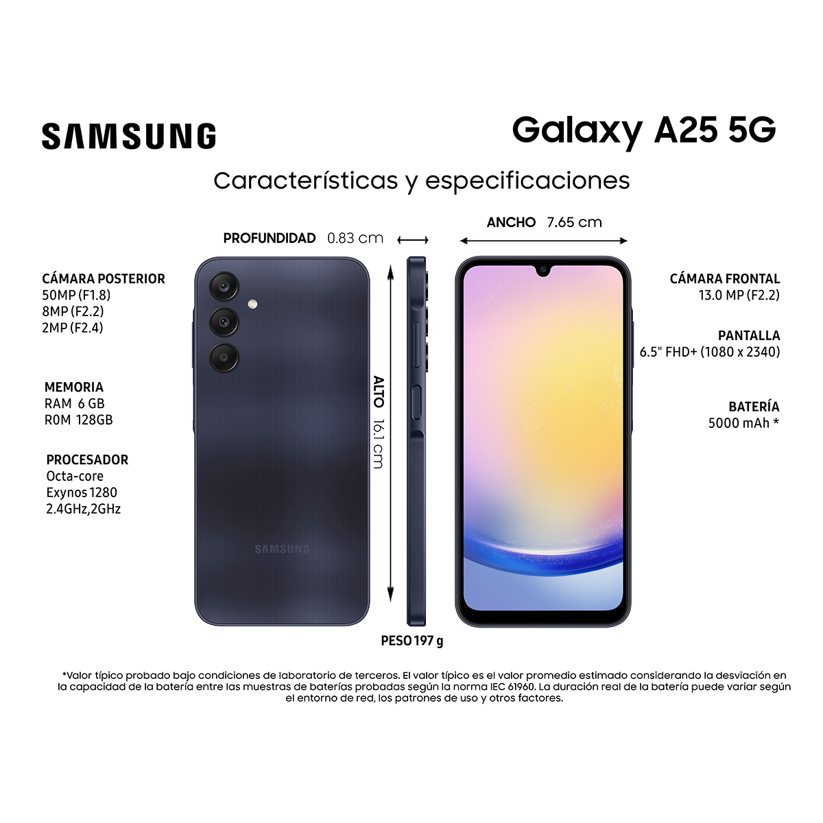 Samsung Galaxy A25 256 GB - Negro