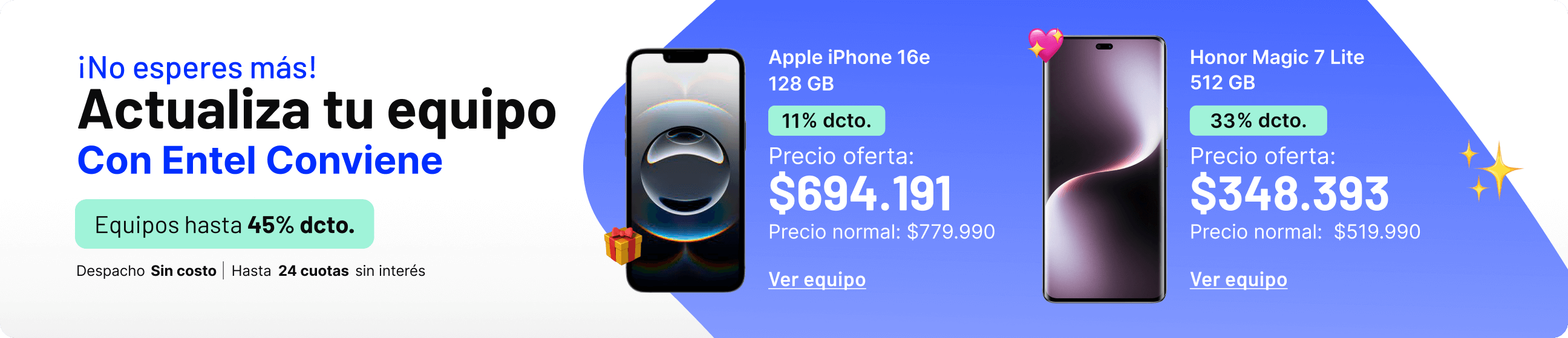 ¡No esperes más! Actualiza tu equipo con Entel Conviene