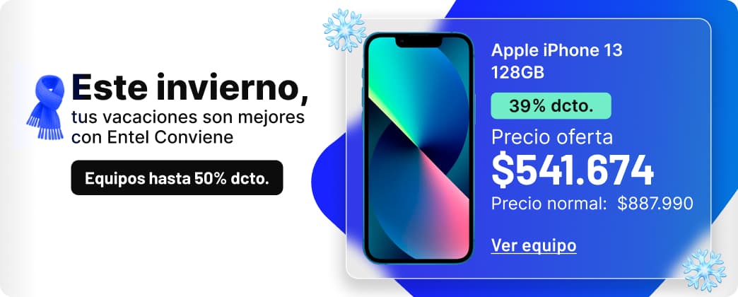Este invierno, tus vacaciones son mejores con Entel Conviene