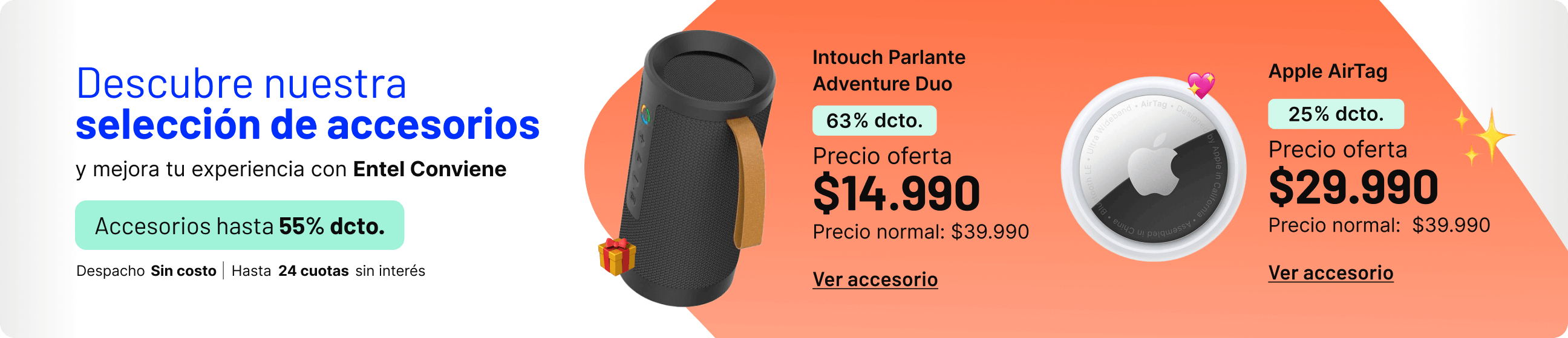 Descubre nuestra selección de accesorios y mejora tu experiencia con Entel Conviene