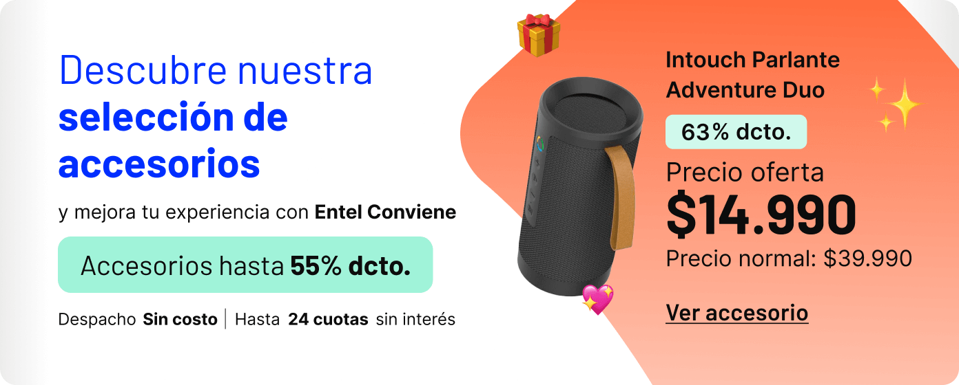 Descubre nuestra selección de accesorios y mejora tu experiencia con Entel Conviene