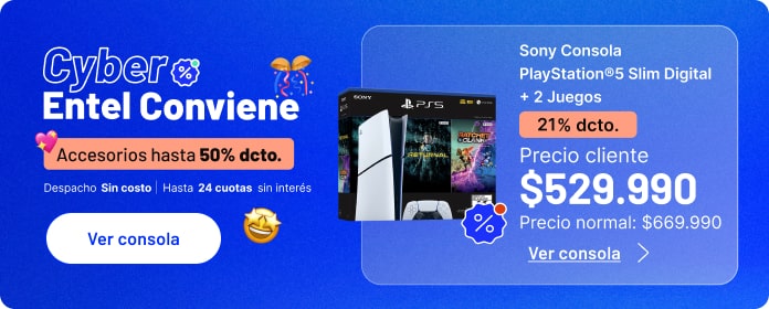 Cyber Entel conviene accesorios hasta 50% dcto.