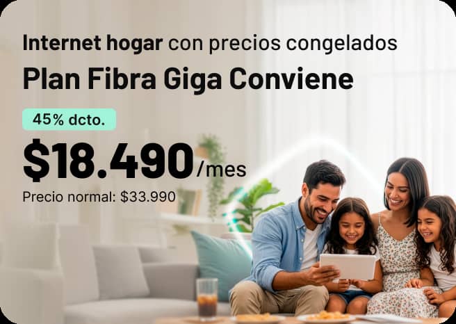 Internet hogar con precios congelados Fibra Giga Coviene