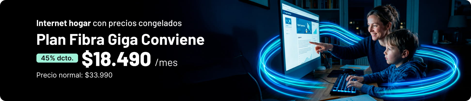 Internet hogar con precios congelados Fibra Giga Coviene