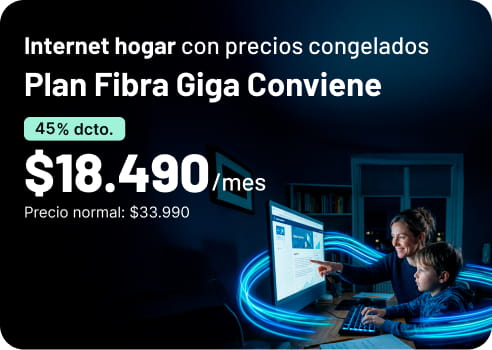 Internet hogar con precios congelados Fibra Giga Coviene