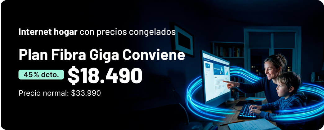 Internet hogar con precios congelados Fibra Giga Coviene