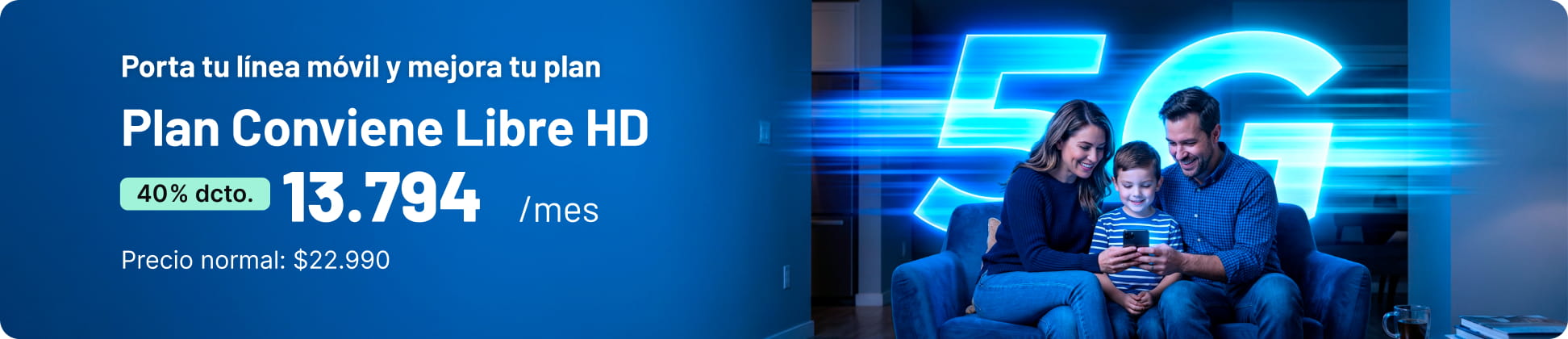 Porta tu línea y mejora tu plan Plan ConvieneMas 450 Gigas