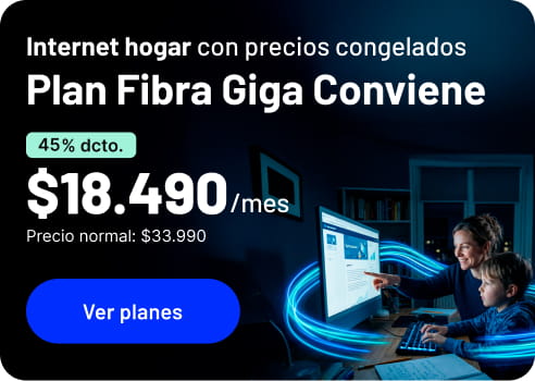 Internet hogar con precios congelados Fibra Giga Conviene
