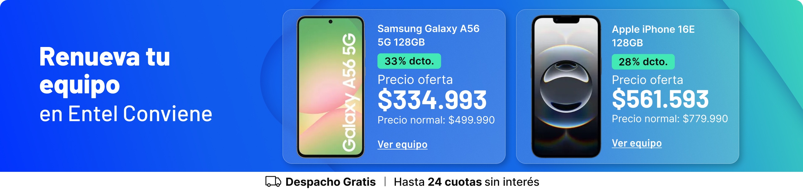 Parte el año renovando tu equipo en Entel Conviene