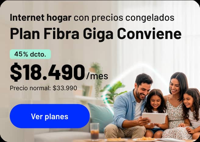 Internet hogar con precios congelados Fibra Giga Conviene