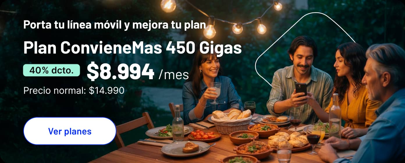 Porta tu línea y mejora tu plan Plan ConvieneMas 450 Gigas
